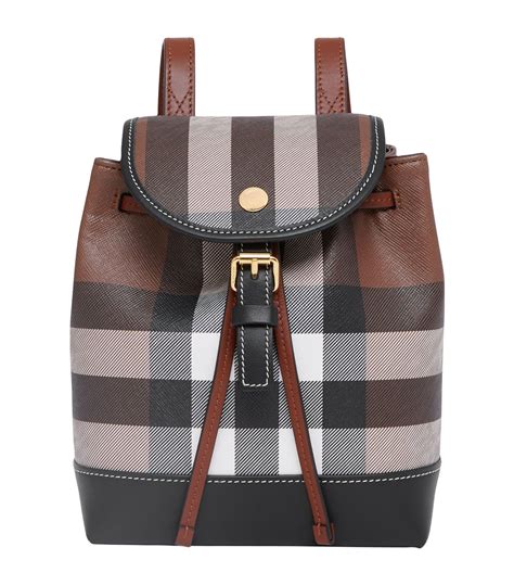 burberry leather check backpack